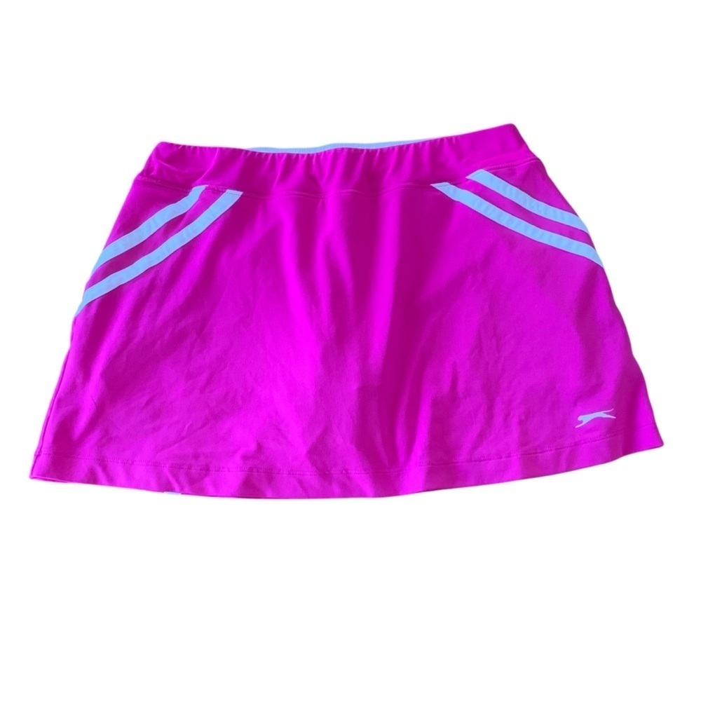 Slazenger Hot Pink Stripe Detail Preppy Tennis Skirt Skort Sz L